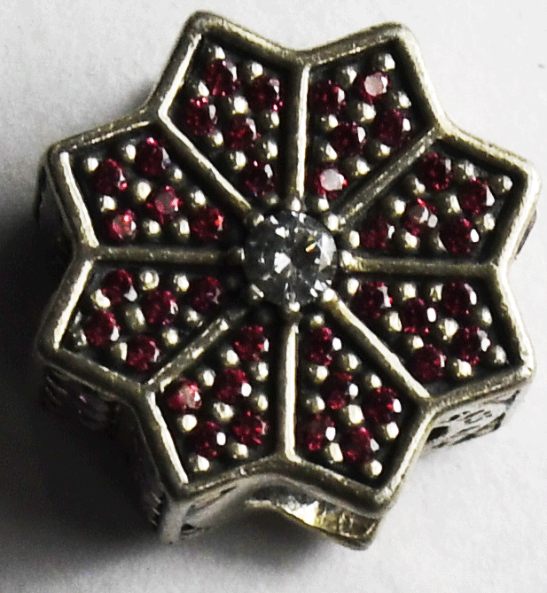 2016 Sterling Silver Pandora Red Poinsettia CZ Charm 12mm x 7mm