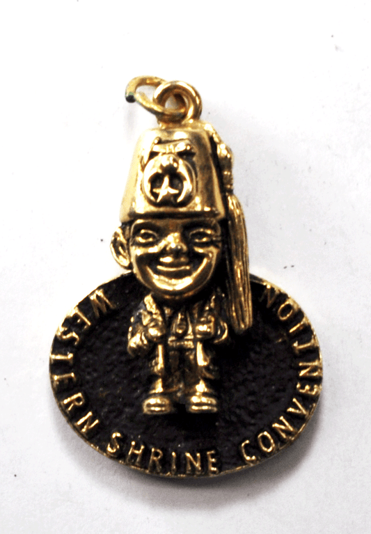Al Malaikah 1959 Les White Potentate LA Western Shrine Convention Fob Pendant