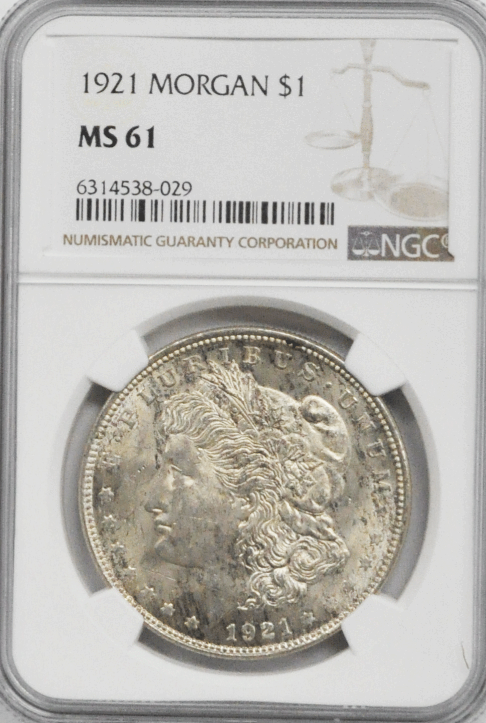 1921 $1 Morgan Silver One Dollar MS61 NGC VAM 3C3 Pitted Reverse