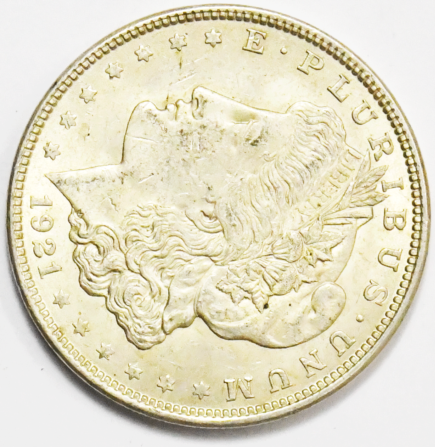1921 $1 Morgan Silver One Dollar Philadelphia VAM 41B Pitted Reverse Top 100