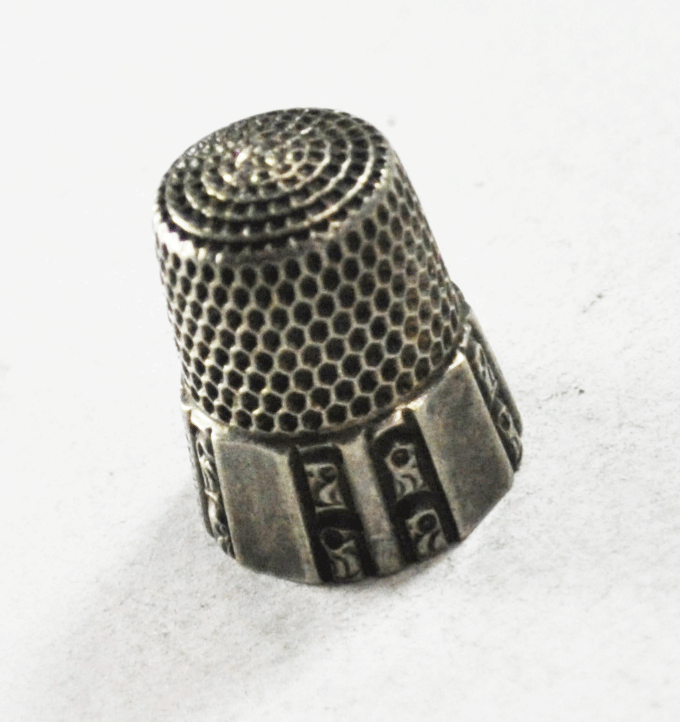 Sterling Silver Owl Stripe 7 Sewing Thimble 16mm x 19mm