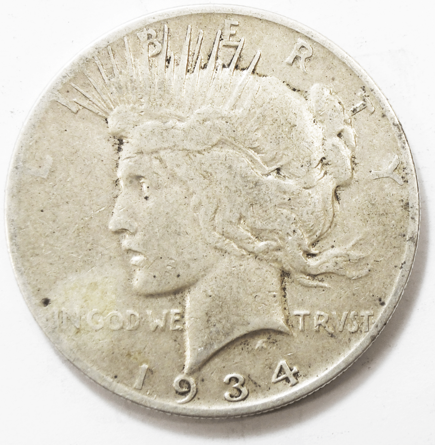 1934 S $1 Peace Silver One Dollar US San Francisco