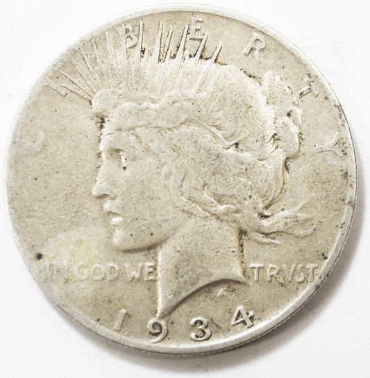 1934 S $1 Peace Silver One Dollar US San Francisco