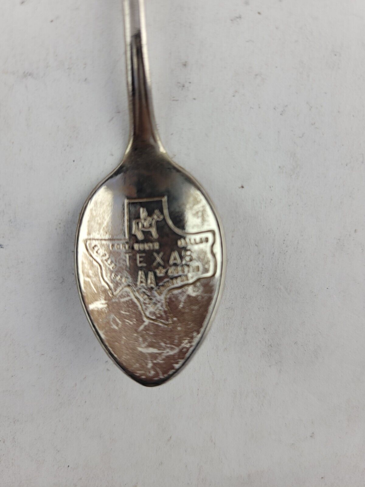 Vintage Souvenir Spoon Texas State Enameled Flag Dallas Houston Fort Worth