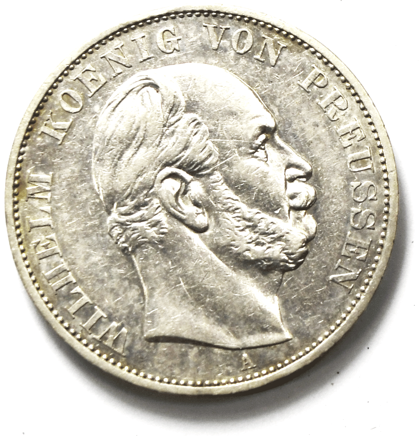 1871 A German States Prussia Silver Thaler KM# 500