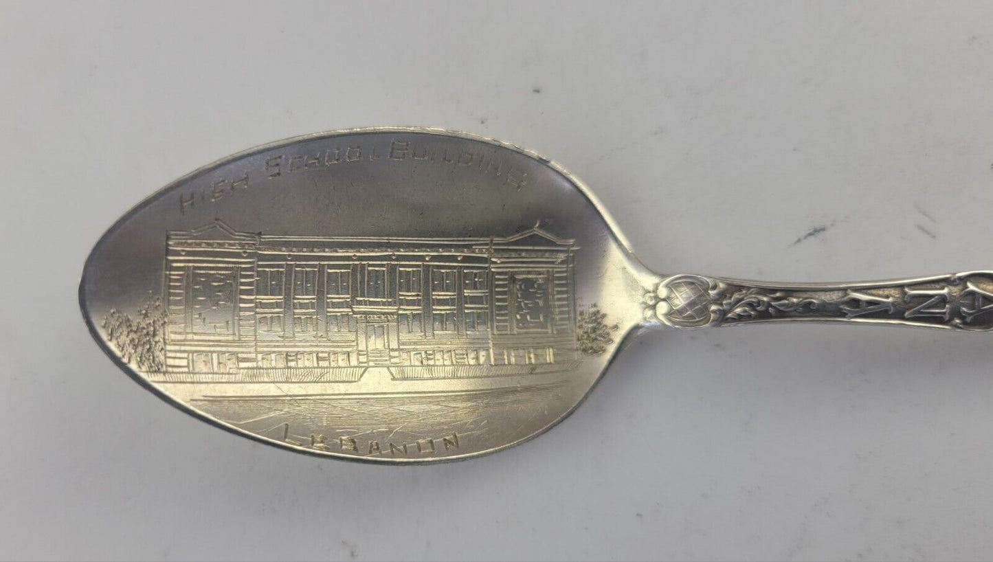 Lebanon Indiana High School Sterling 5 3/8" Souvenir Spoon .57oz. By Shepard