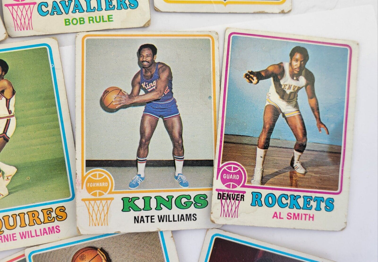 1970s Topps Basketball Lot of 10 Cards Williams, Rule, Smith, Moore, Reed, Love