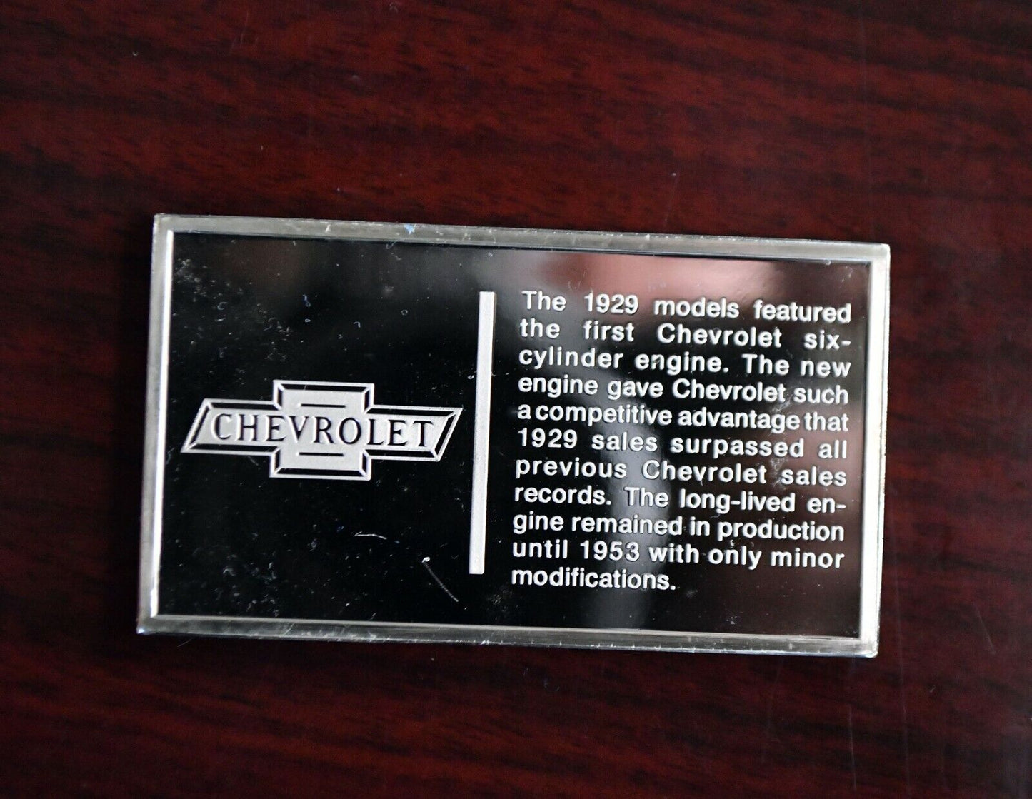 1929 Chevrolet Centennial Car Collection 1000 Grains Sterling Franklin Mint Bar