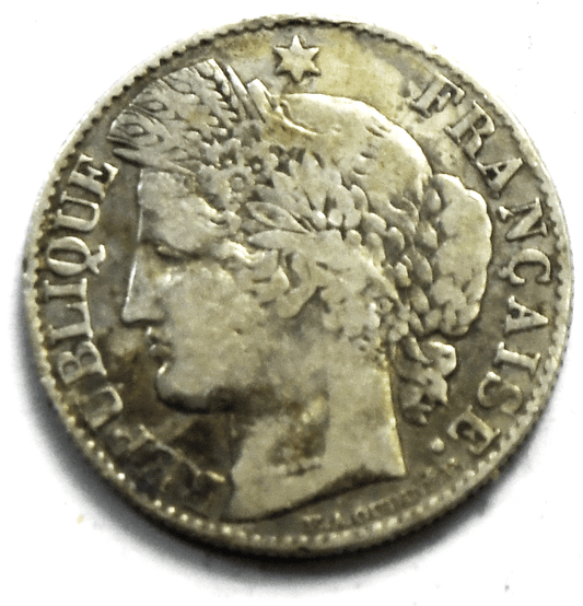 1882 A France 50 Fifty Centimes Silver Coin  KM# 834.1