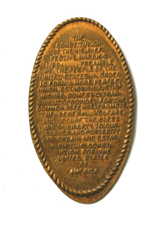 Preamble to the US Constitution Elongated Souvenir 1c Penny