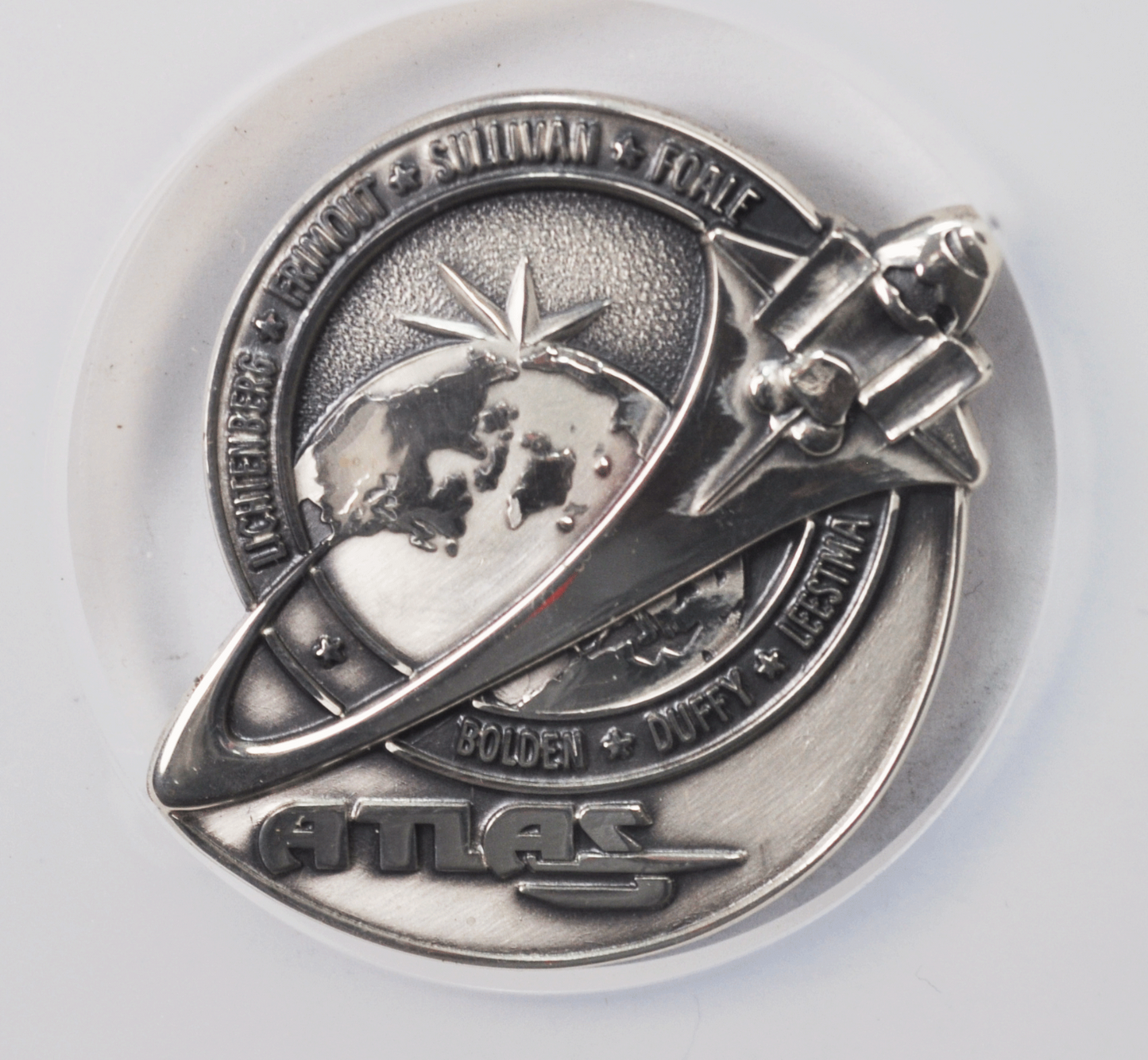 1992 STS-45 Robbins Silver Space Medal Unflown #105 NGC MS63 Atlantis