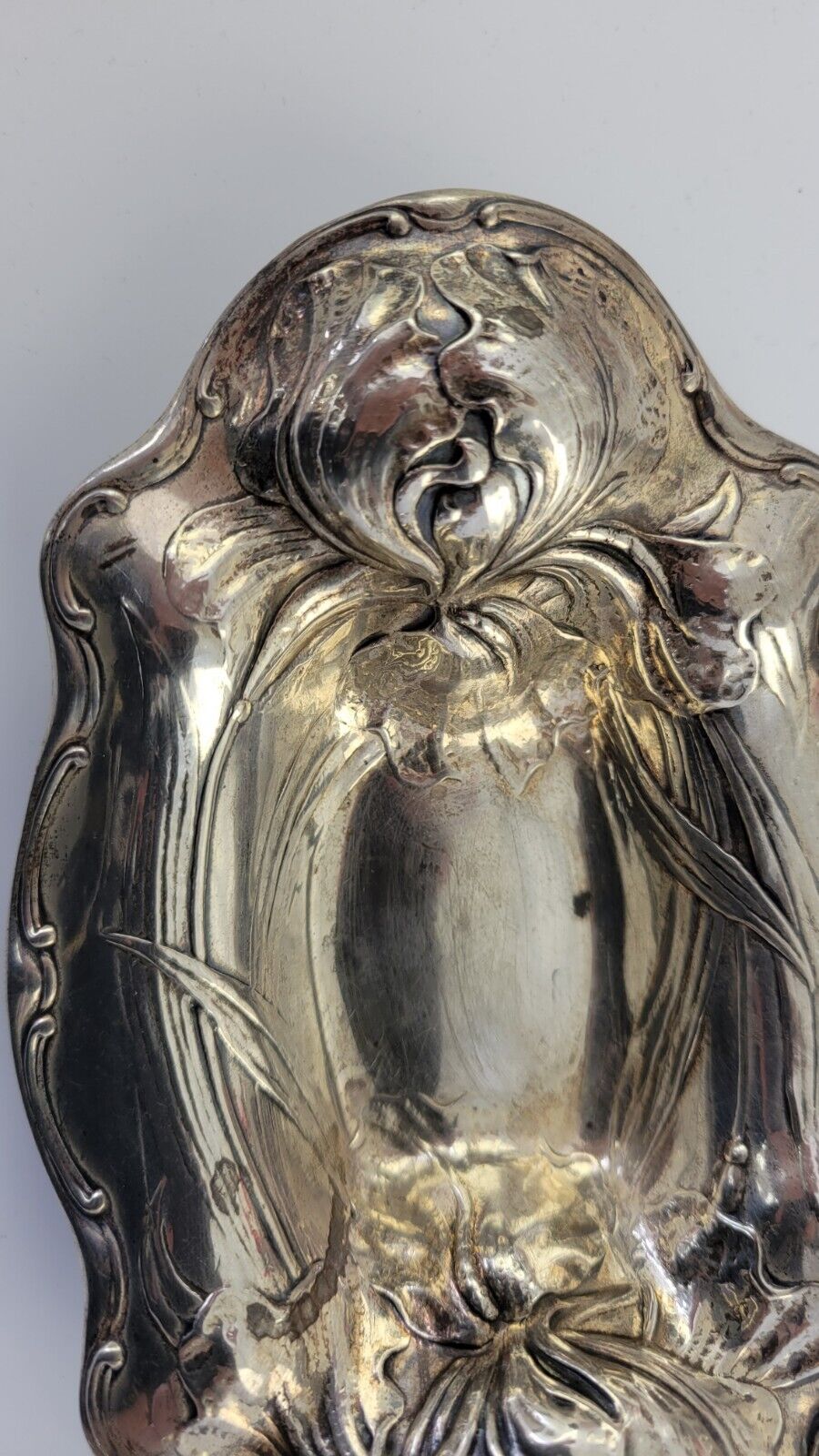 Antique ART NOUVEAU Gorham Sterling Silver 5 7/8" Floral Vanity Dish 2.2oz.