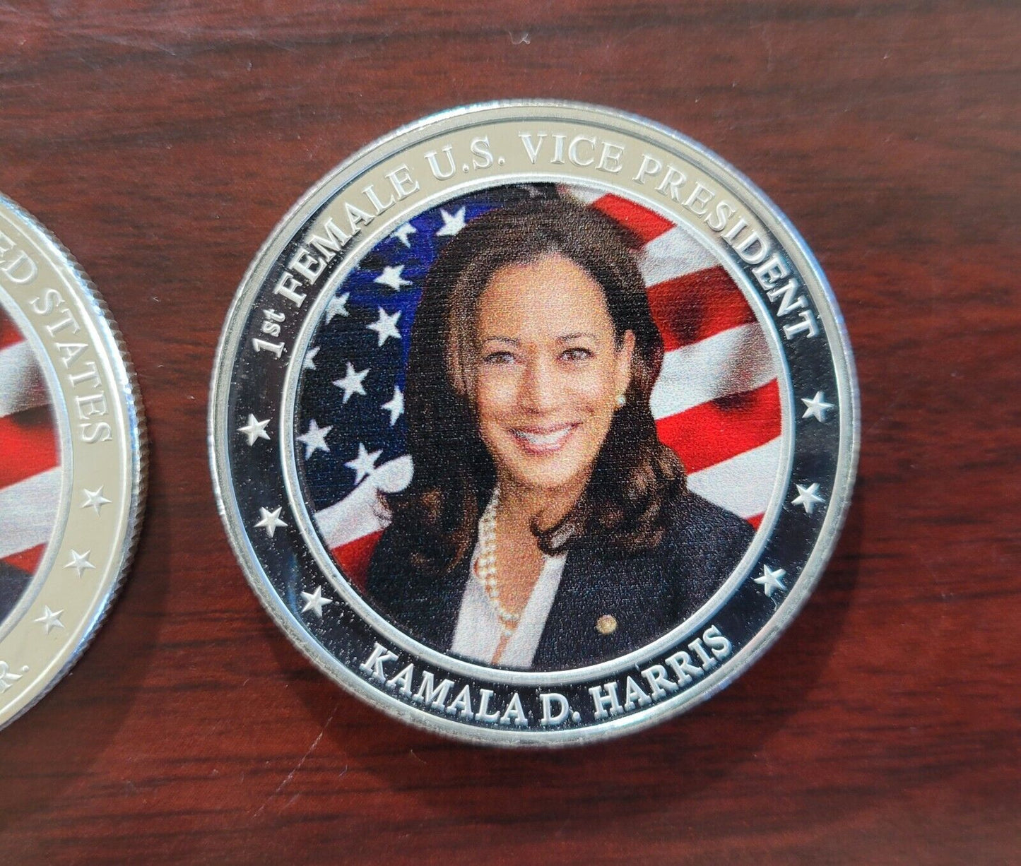 (2) .999 Fine Silver Joe Biden  & Kamala Harris 2021 Round Danbury Mint 1oz Each