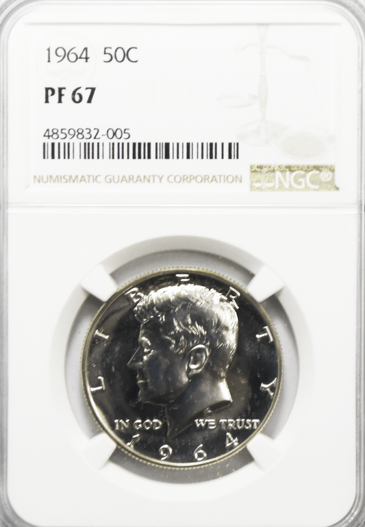 1964 50c Kennedy Half Dollar  Proof Clad Fifty Cents NGC PF67
