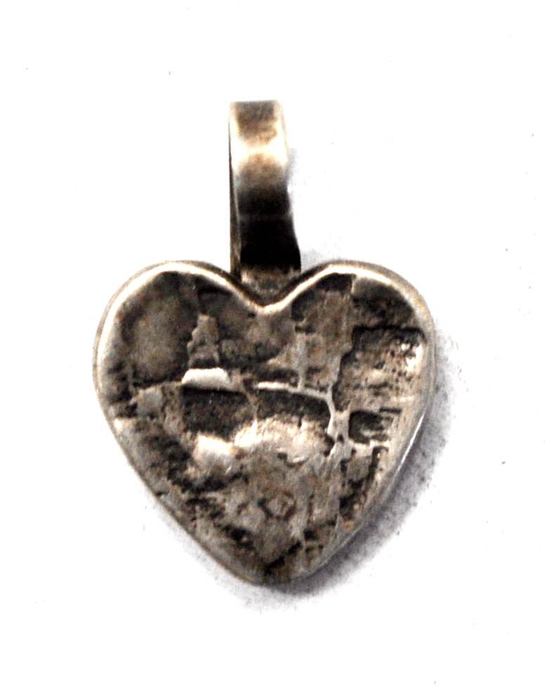 Sterling Silver Lenora Begay Modern Brutalist Heart Pendant 25mm x 18mm