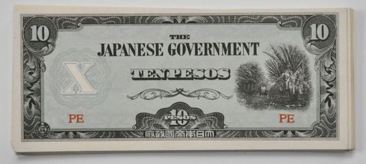 54 Uncirculated Japan Government Philippines WWII Notes 10 Pesos PE 1943