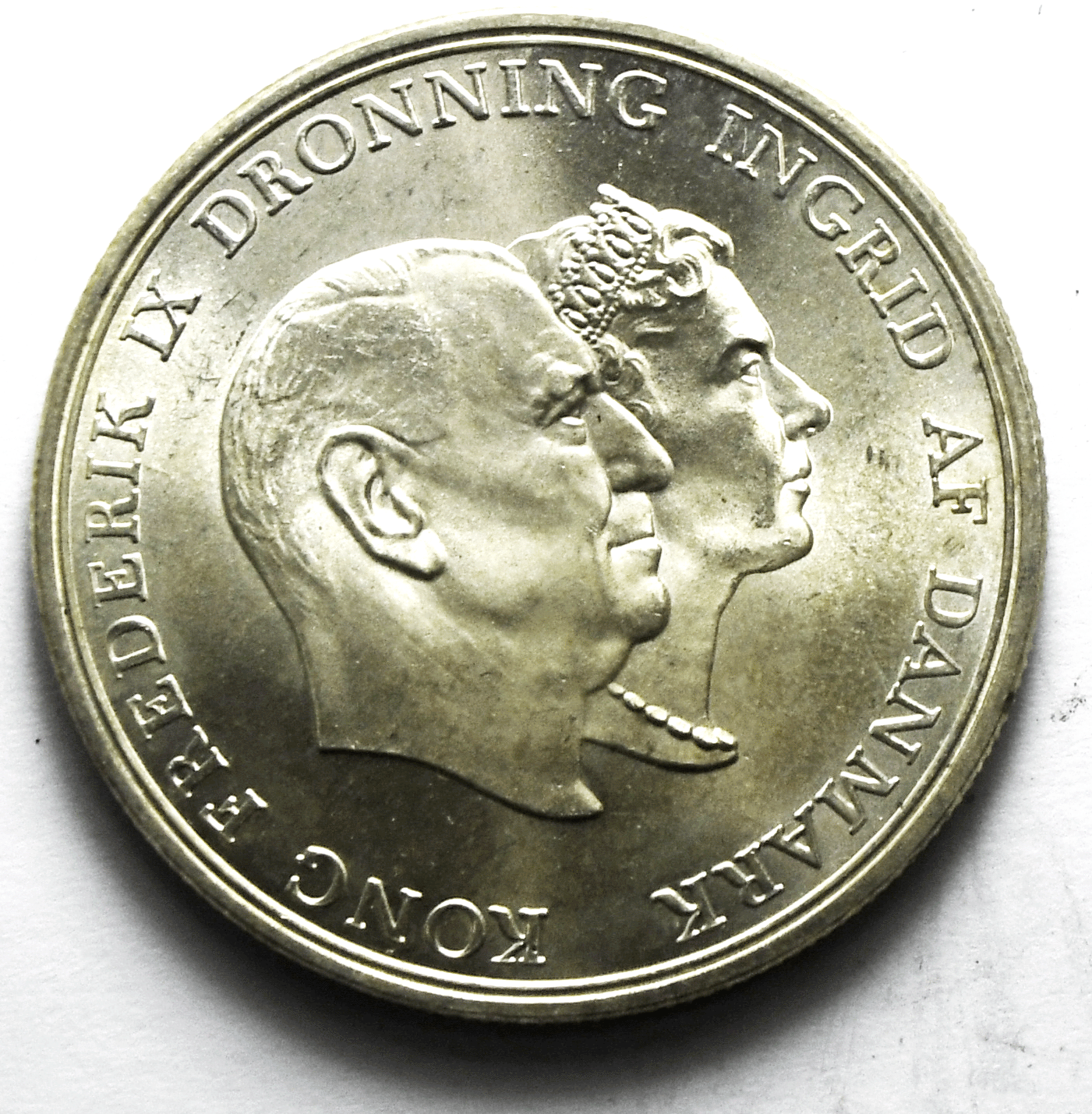 1960 Denmark 5 Kroner Silver Coin Uncirculated  KM# 852