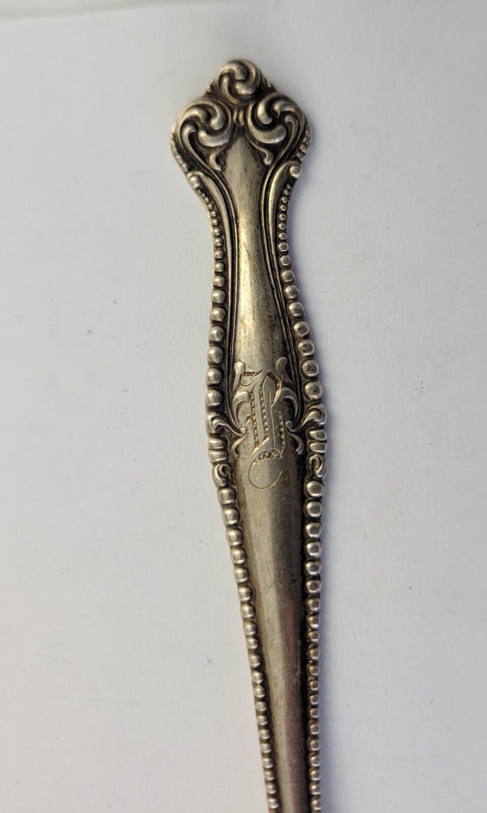 Canterbury by Towle Sterling Silver Lettuce Fork 9 1/4" Monogrammed  1oz.