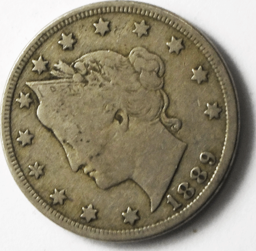 1889 5c V Liberty Nickel Five Cents Rare US Philadelphia