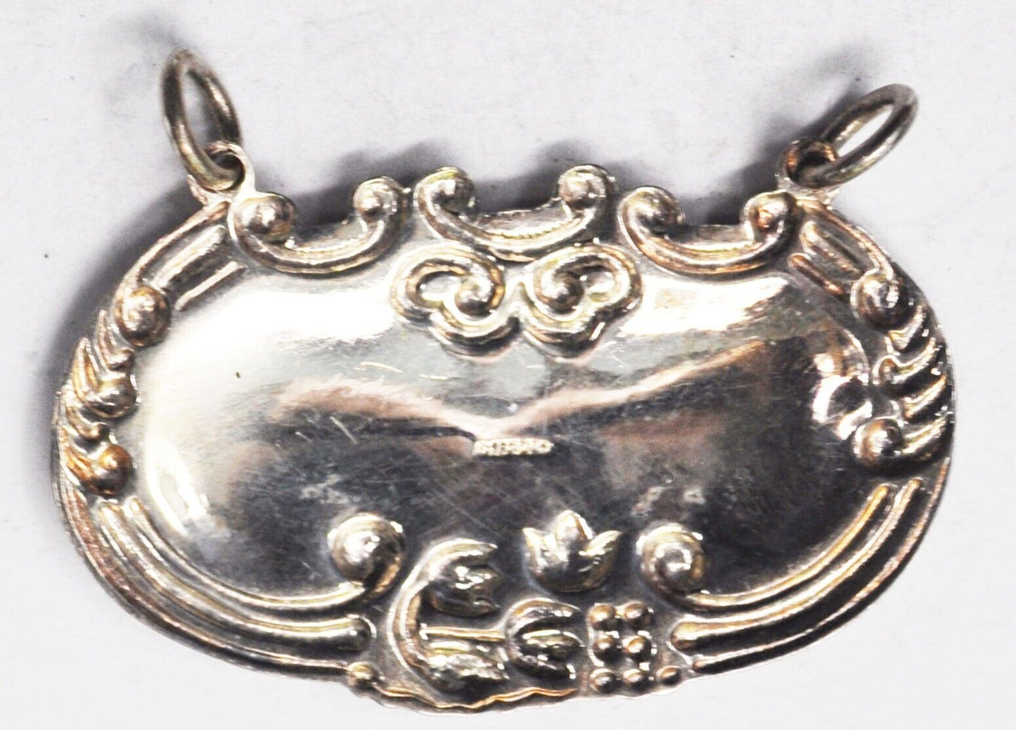 Sterling Silver Blank Bottle Luggage Dog Tag Slide Pendant 49mm x 31mm