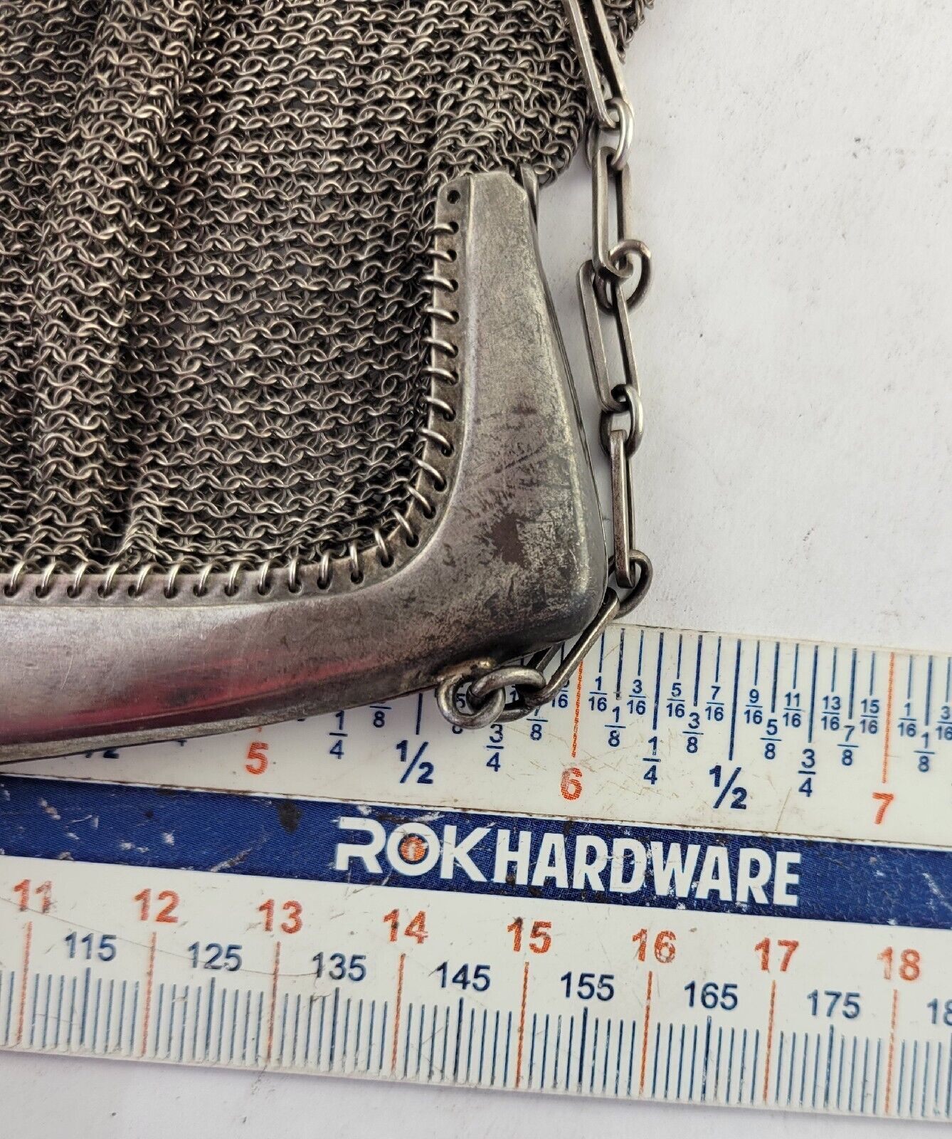 Geschutzt Sterling Silver Mesh Link Purse Germany Vintage Monogrammed 4.5oz