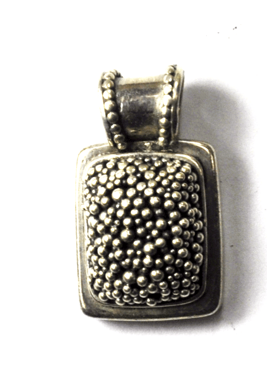 Sterling Silver Pollen Dot Cluster Domed Loaf Pendant 24mm x 14mm