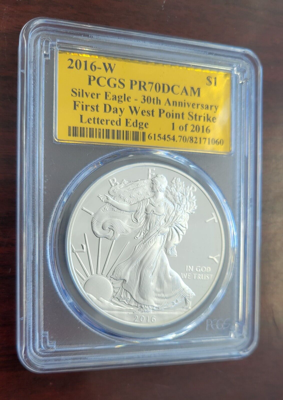 2016-W PCGS PR70DCAM Silver Eagle-30th Anniversary FIRST DAY Lettered Edge