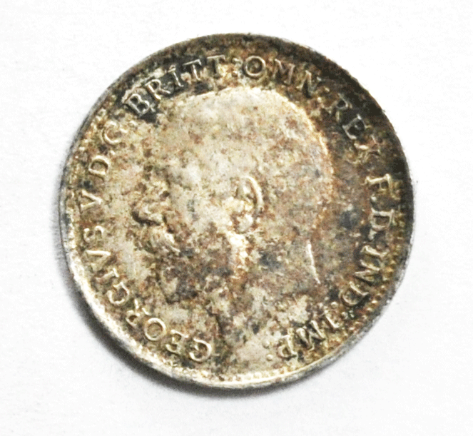 1917 Great Britain Three 3 Pence Silver Coin KM# 813