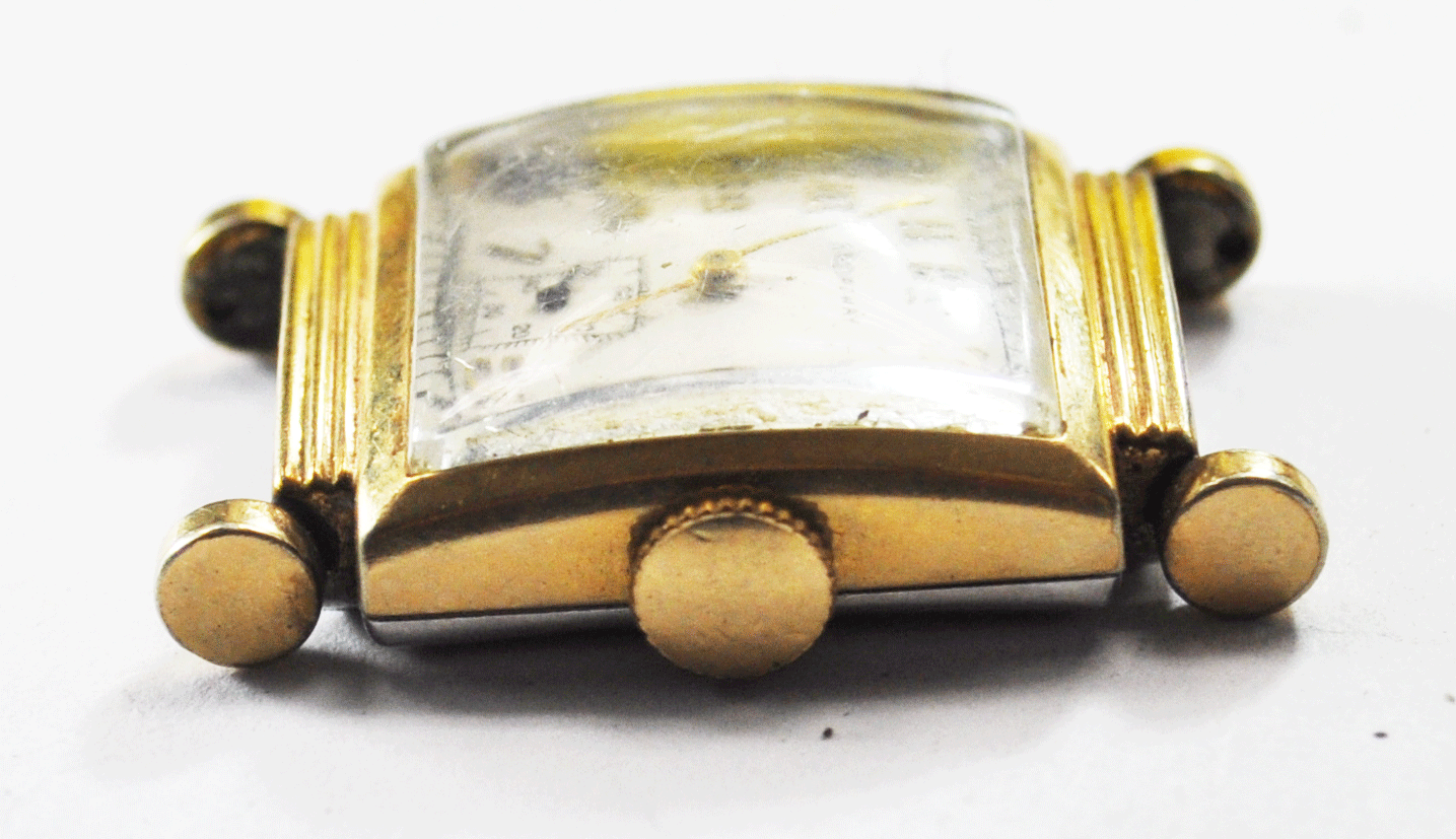 Vintage Broadway Consolidated Wristwatch Round Fancy Wheel Lugs 22mm