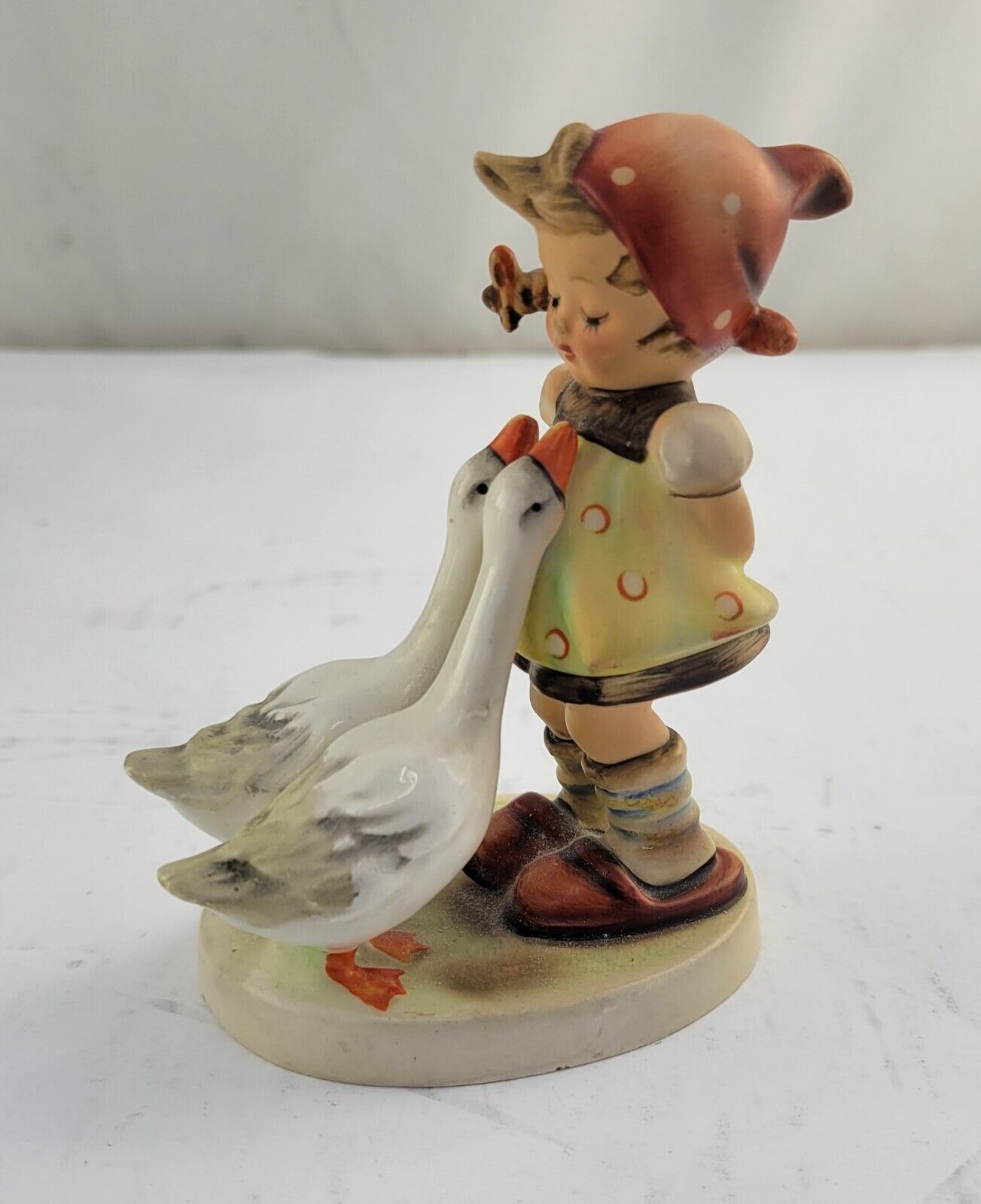 Hummel "Goose Girl" Figurine 47 3/0 TMK 2 Blue Bee Geese 4"