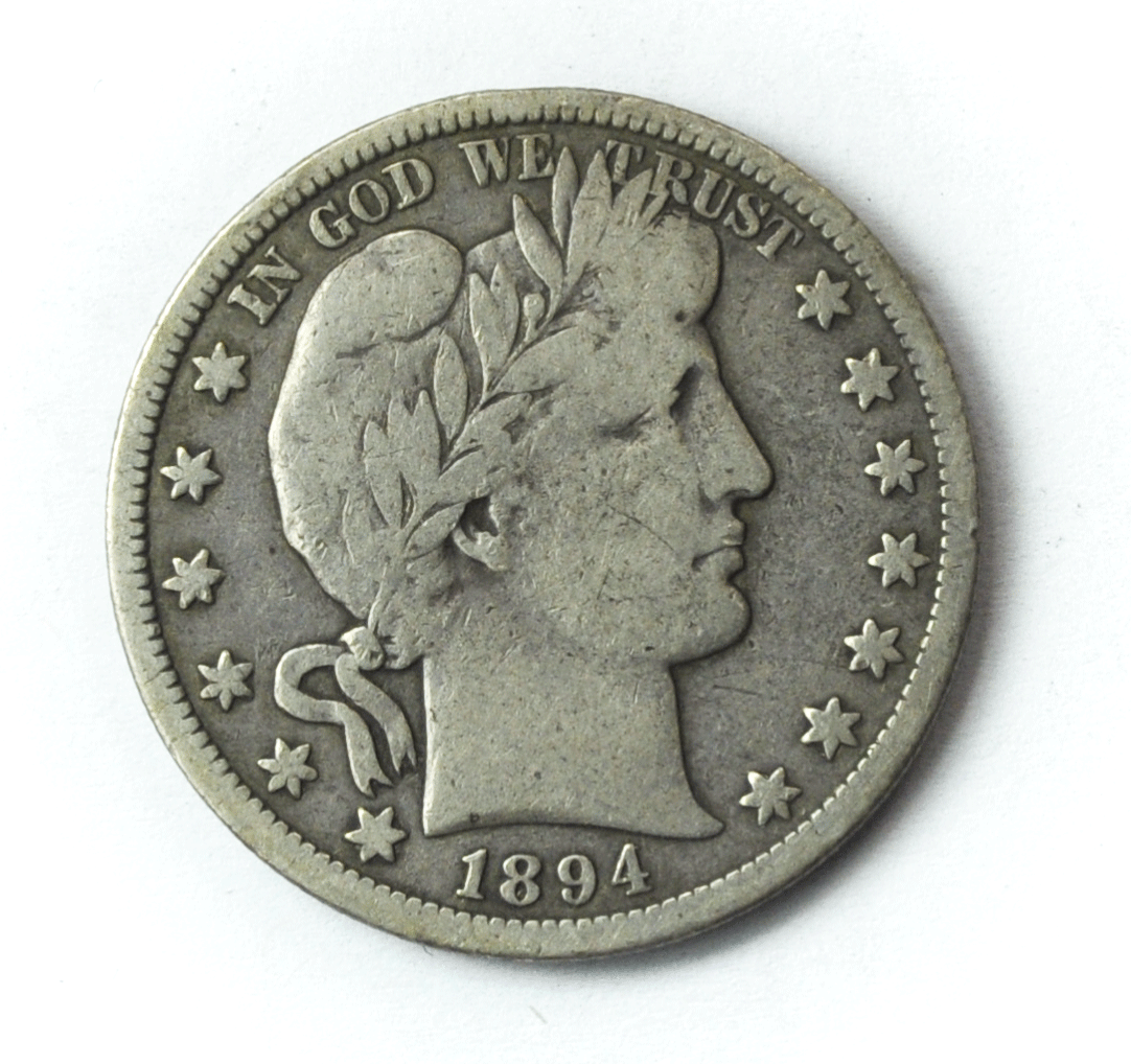 1894 S 50c Barber Silver Half Dollar Fifty Cents US San Francisco