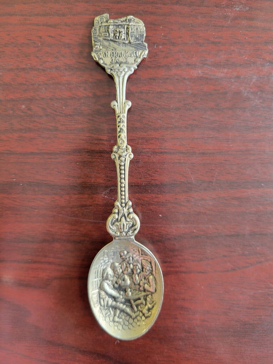 Vintage San Francisco Souvenir Spoon Tavern Merriment Holland 4 1/2" California