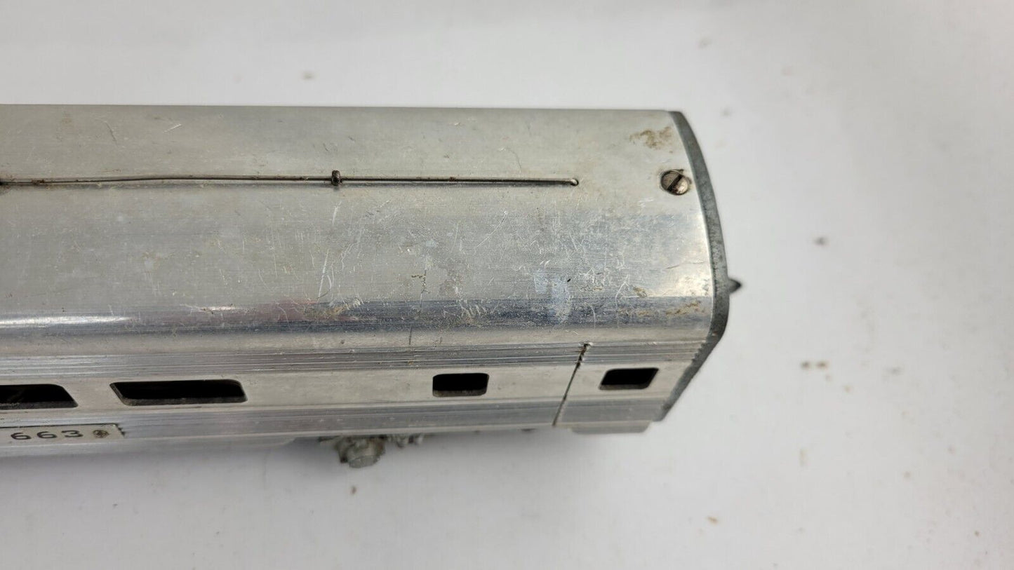 American Flyer 663 Aluminum Streamline Observation Passenger S-Gauge 1950s