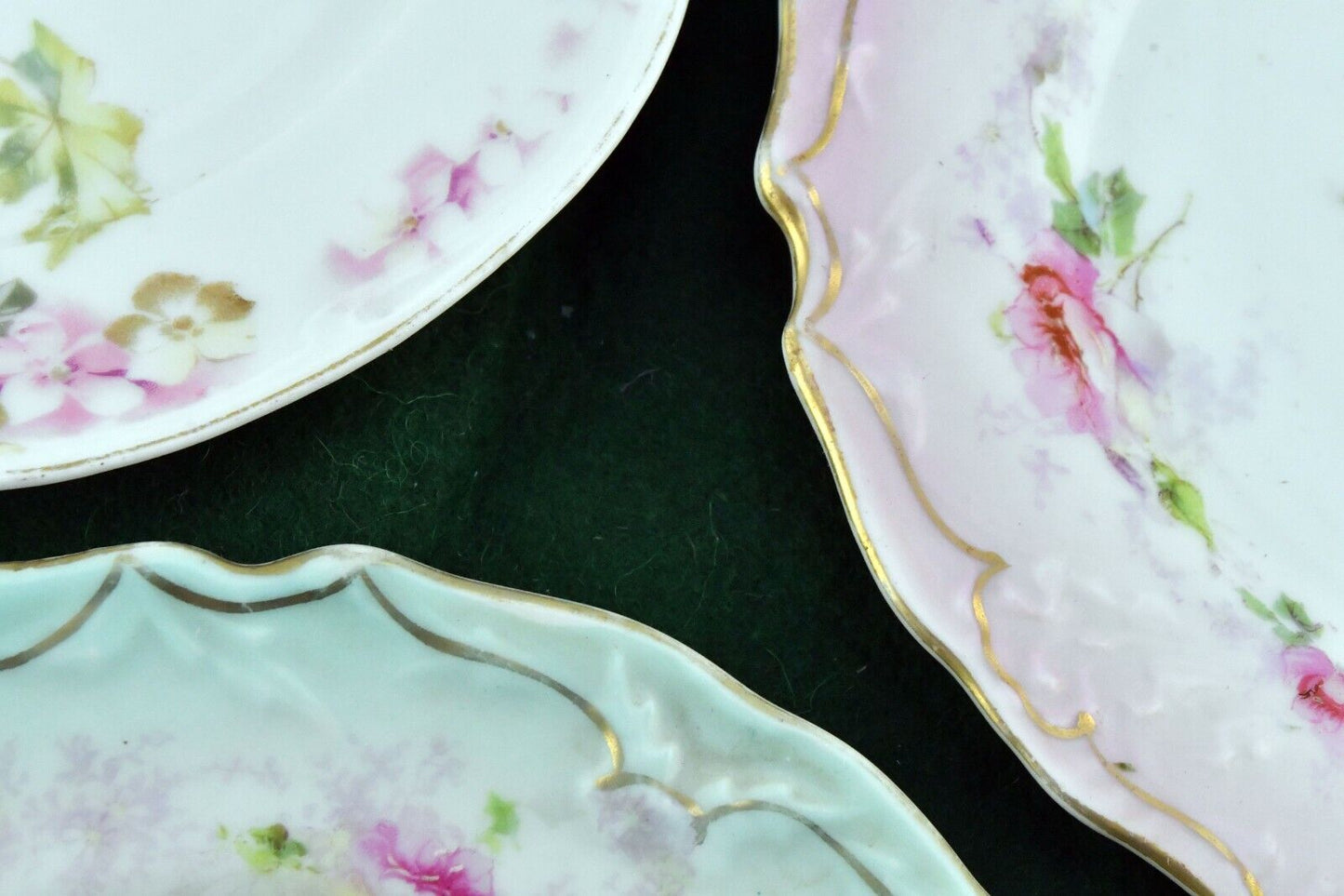 3pc.Floral Butter Plate Set with (1) BBC Racine Bavaria Plate 6"