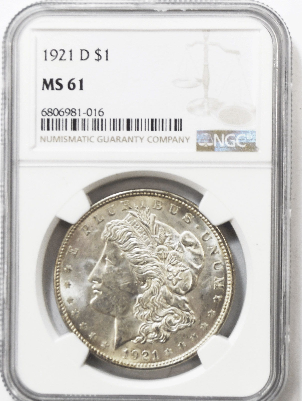 1921 D $1 Morgan Silver Dollar MS61 NGC Uncirculated Denver