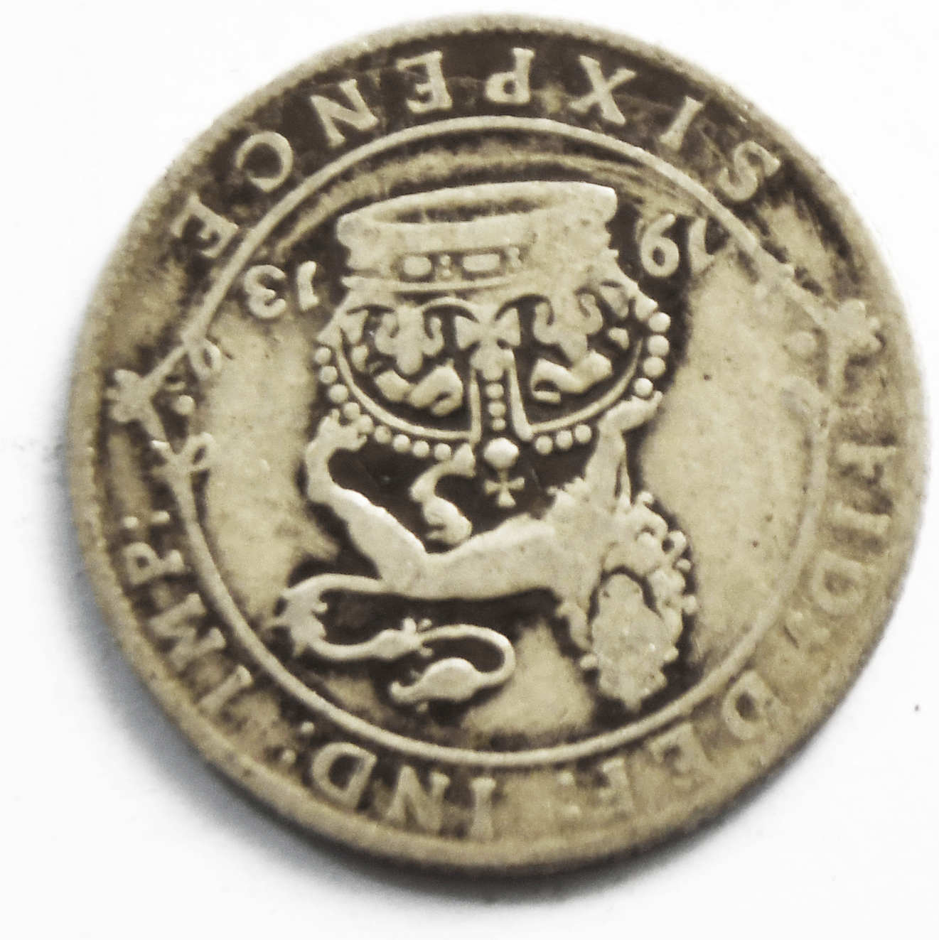 1913 Great Britain 6 Six Pence KM# 815 Silver Coin