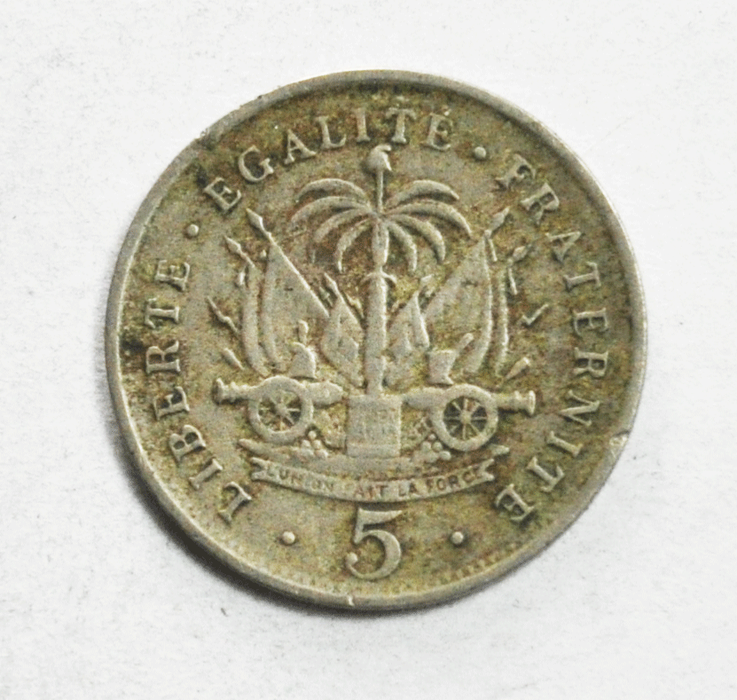 1905 w Haiti 5 Five Centimes KM# 53 Copper Nickel Coin