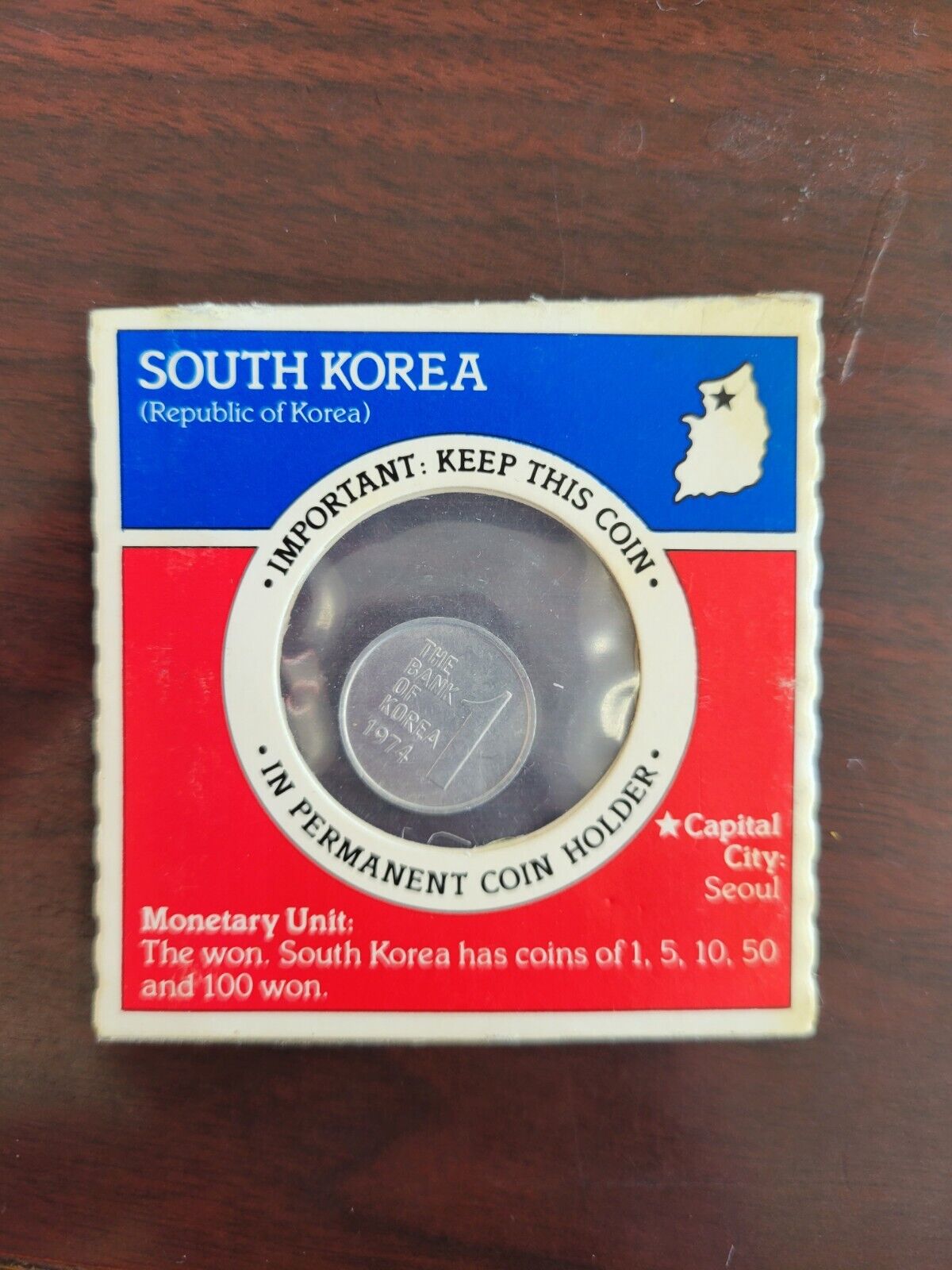 1989 Super Golden Crisp Cereal Box South Korea 1 Won Coins of the World Sealed