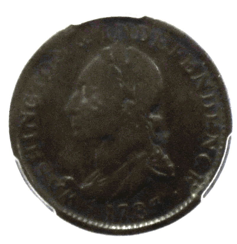 1783 Copper Washington Independence Draped Bust No Button PCGS VF Details