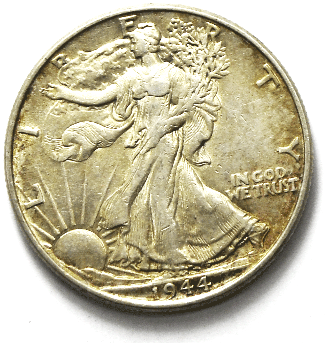 1944 50c Walking Liberty Silver Half Dollar Fifty Cents Philadelphia AU