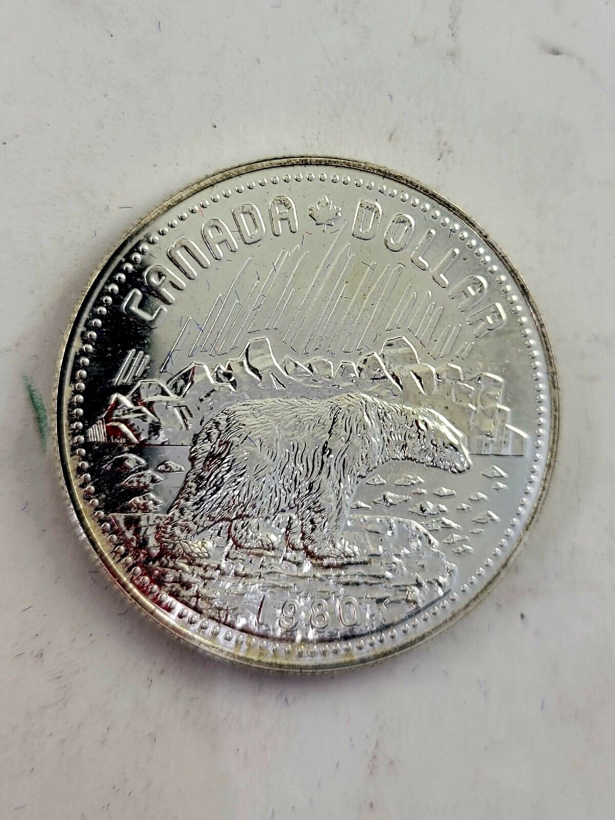 1980 Royal Canadian Mint Arctic Territories Polar Bear Silver
