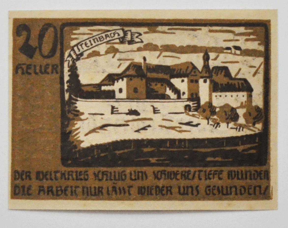 1920 20 Twenty Heller Austria Notgeld Niederwaldkirchen Uncirculated