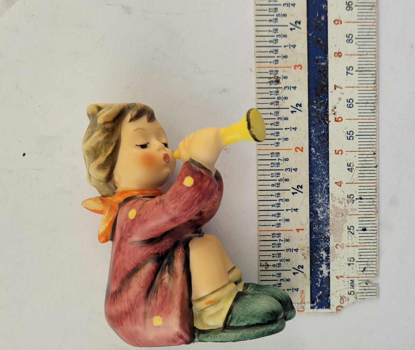 Hummel Goebel #391 Girl Playing Horn Trumpet Figurine 1968 Germany TMK 7