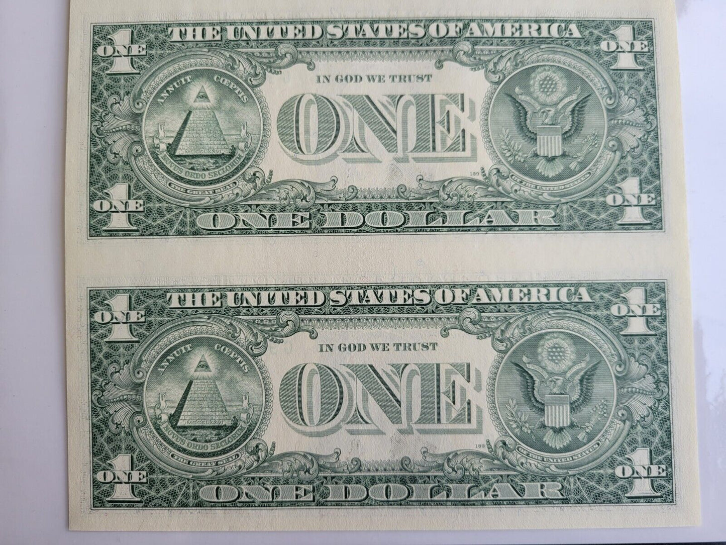 2003 United States Commemorative Gallery Uncut, Uncirculated $1 Bills Louisiana