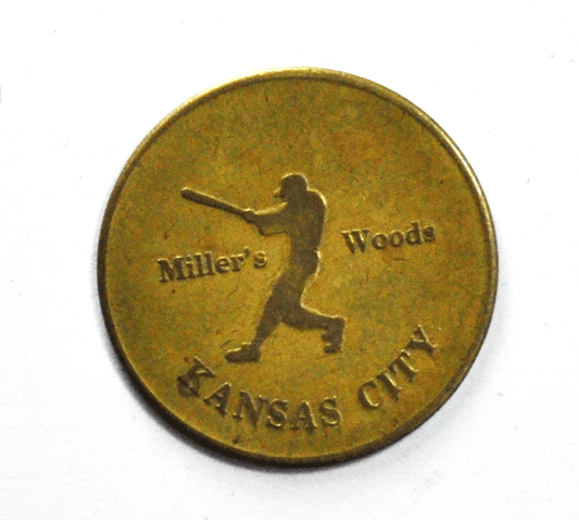 Miller's Woods Kansas City Baseball Player Batting Token 32mm Medal