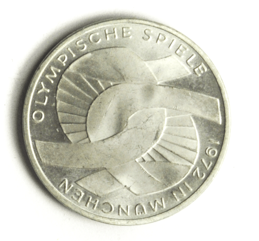 1972 F Germany Federal Republic 10 Ten Mark Silver Coin KM# 131