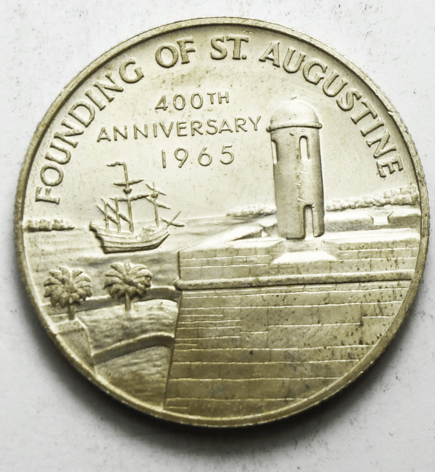 1965 St Augustine 400th So Called Half Dollar Silver Medal BU Heraldic Art
