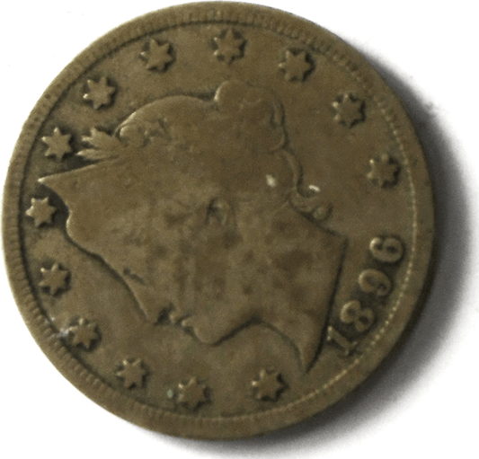 1896 5c V Liberty Nickel Five Cents Rare US Philadelphia