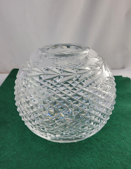 Waterford "Glandore" Cross Cut and Laurel Round Rose Bowl Vase 5 1/2" Vintage