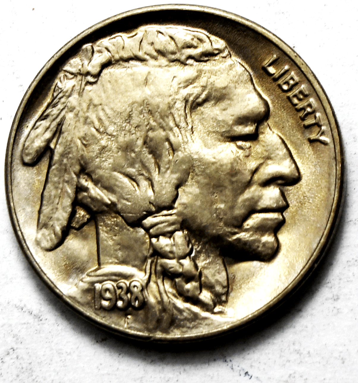 1938 D 5c Buffalo Nickel Five Cents Denver Uncirculated